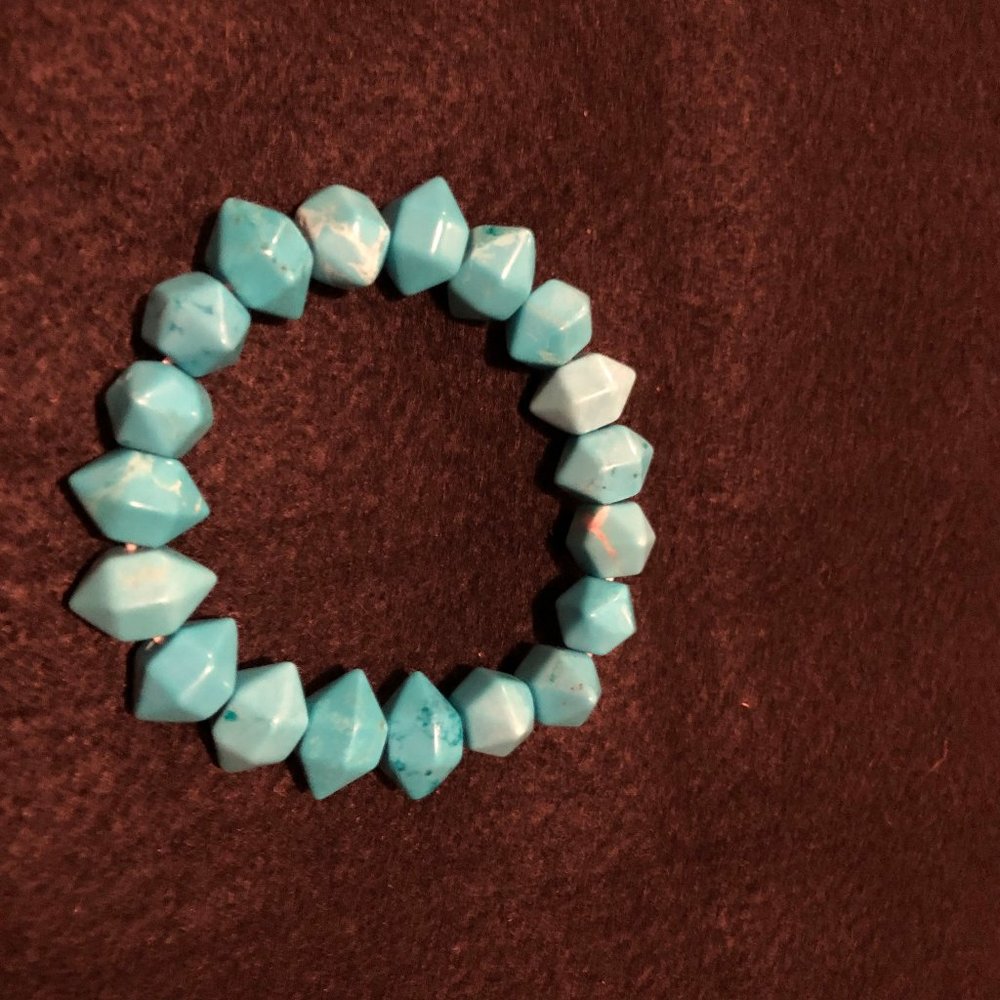 Beaded bracelets blue elastic